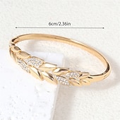 tanie Bransoletki-Cyrkon Retro Kształt listka Moda Spersonalizowane Prosty Modny Chrom Bransoletka Biżuteria Srebrny / Złota Na Ślub Impreza Zaręczynowy Studniówka