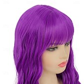 Недорогие Карнавальные парики-Карнавальный парик 2026 Фиолетовый Зеленый Оранжевый Кудрявый Волнистый Длинные Синтетический фестивальный парик Вторник на масляной неделе Парад Волосы для косплей-костюма для Женский