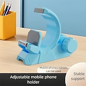Недорогие Держатели для телефона-Регулируемая подставка для мобильного телефона на стол, стильный держатель для планшета в стиле меха, прочная многоугловая настольная подставка для телефона с ручкой регулировки, совместима с iPhone, iPad и всеми смартфонами