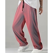 abordables Pierna Recta-Hombre Pantalones de Deporte Pantalones Pantalones deportivos de pierna recta Correa Bolsillo Cintura elástica Plano Comodidad Suave Exterior Casual Diario Moda Estilo clásico Azul Piscina Rosa