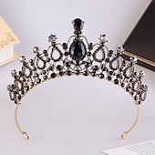お買い得  ティアラとクラウン-クラウンティアラ ヘッドドレス 合金 結婚式 誕生日 かわいいスタイル シャイニー と ラインストーン クリスタル かぶと 帽子