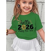 זול הומור שובב תלת-ממדי של נערה-חולצת טריקו לבנות למסיבת ראש השנה 2026 עם גרפיקה תלת מימדית, אותיות, שרוולים קצרים, הדפס תלת מימד, קיץ, אביב, ספורט, אופנתי, אופנת רחוב, ילדים 4-12 שנים, צווארון עגול, חוץ, קז'ואל, יומי, גזרה רגילה