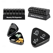 levne úschovna zavazadel a cestování-Týdenní organizér na léky 3krát denně, 7denní trojúhelníková krabička na léky s 21 přihrádkami, plastové pouzdro na léky z polypropylenu na ráno, poledne a večer, snadno otevíratelný týdenní držák na