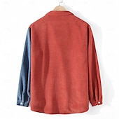 billiga Smart Casual skjortor för män-Herr Skjorta Casual skjorta Manchesterskjorta Knapp upp skjorta Blå Gul Rubinrött Marinblå Grön Långärmad Nedvikt Ledigt Utomhus Färgblock Kläder Vintage Mode Smart Casual