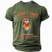  Ανδρικά Πετεινός Αστεία αργκό Μπλουζάκι Κοντομάνικο Κοντομάνικη μπλούζα 3D εκτύπωση Στρογγυλή Ψηλή Λαιμόκοψη Πουκάμισο Μοντέρνα Καθημερινά Καθημερινά Δρόμος Θαλασσί Μαύρο Πράσινο του τριφυλλιού