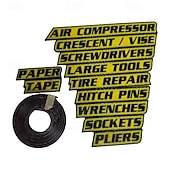 halpa Kodin tarvikkeet-12 kappaleen pakkaus magneettisia työkalupakkietikettejä, 3D-tulostettuja työkalupakkietikettejä, yleisiä työkalupakkien järjestelytarvikkeita, uudelleenkäytettäviä etikettejä teräksisille