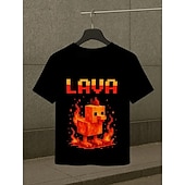 billiga Pojkens 3D Roliga Humor-Bomull Barn Pojkar Svart Grafisk Tecknat Lekfull grafisk t-shirt T-shirt Blus Rund hals Kortärmad Utomhus Vardag Mode Streetwear Designer Tryck Sommar