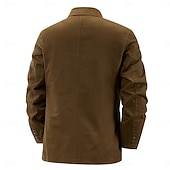 cheap Men's Classic Blazers-Men's Lightweight Jacket Blazer Work Casual Daily Pocket Classic &amp; Timeless Outdoor Spring &amp; Summer Fall &amp; Winter Polyester Solid Color Pocket Thermal Warm Casual / Daily Single Breasted Two-button