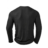 abordables T-shirt en tricot côtelé-Homme T-shirt T-shirt en tricot côtelé Chemise à Manches Longues manche longue Col en V Printemps Automne Hiver Uni Rayé Bande de Fosse Mode Designer Basique Tricot A côtes Vacances Rue Occasionnel