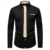 baratos Fantasias masculinas dos anos 1920-Loucos anos 20 Anos 20 Retro Vintage Blusa / Camisa Mafioso Padrinho Corte Justo Fantasia Homens Baile de Máscaras Traje de festa para noite Negócio / Cerimônia / Casamento Festa de Solteira Adulto