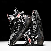 abordables Zapatillas Informales-Hombre Zapatillas de deporte Zapatos de Navidad Forro de Lana Zapatos para correr Zapatos de Paseo Casual Punto Cómodo Antideslizante Transpirable Botines / Hasta el Tobillo Cordones Negro Blanco Rojo