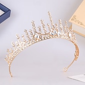 cheap Tiaras &amp; Crowns-Crown Tiaras Headdress Alloy Wedding Birthday Elegant Cute With Rhinestone Headpiece Headwear