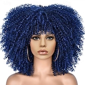cheap Carnival Wigs-Carnival Wig 2026 Blonde Pink Red Afro Afro Curly Short Synthetic Festival Wig Mardi Gras Parade Cosplay Costume Hair for Women