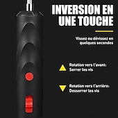 abordables Juegos de destornilladores-Destornillador eléctrico inalámbrico, destornillador inalámbrico mejorado con juego de brocas, kit de herramientas pequeño con 13 puntas, carga tipo C, ideal para muebles y reparaciones domésticas.