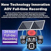 cheap Indoor IP Network Cameras-8MP 3 Lens  Solar Powered Security Camera  Dual Solar Panel  Outdoor Waterproof CCTV  Night Vision Motion Detection &amp; Two-Way Audio