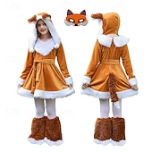 voordelige Dierenkostuum-Dierenbandkostuum Jurken Fancy kostuum Dieren Vos Cosplay Kostuum Kinderen Voor meisjes Kerstmis Carnaval Boekenweek Feest Prestatie Symfonie van Verhalen Aankleden