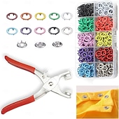 cheap Arts, Crafts &amp; Sewing-100pcs Stainless Snap Button Fastener Kit with Tool Set &amp; Heavy-Duty Pliers-Like Tool (9.5mm) - 10 Color-Coded Snap Buttons for Clothing, Jeans, Bags, Jackets