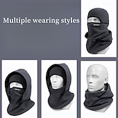 preiswerte Heizen und Kühlen-Wintermütze für draußen, warm, mit integriertem Nackenband, Fahrradmaske, Sport-Ski-Kopfbedeckung, winddicht, einteilig, zum Überziehen