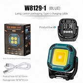 billige Utendørs Vegglamper-Arbeidslampe for alle scener med roterende lyshode med flere posisjoner, sterk magnetisk adsorpsjon, arbeidslampe for gårdsplass, utendørs campinglampe, vedlikeholdslampe.