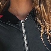 baratos One Pieces Rash Guards-Women's Full Body Rash Guard Dive Wetsuit One Piece Swimsuit Color-blocking Boyleg UV Protection Short Sleeve Diving Suit Surfing Canoeing Snorkeling Summer