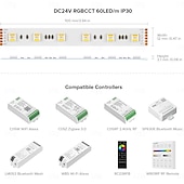お買い得  リモコンコントロール-2.5m 5メートル 7メートル ライトセット 60 LED 5050 SMD 12mm 1セット RGB LEDストリップライト パーティー ホリデー 接続可 110-240 V 24 V