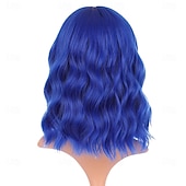 cheap Carnival Wigs-Carnival Wig 2026 Pink Black Blue Curly Bob Short Synthetic Festival Wig Mardi Gras Parade Cosplay Costume Hair for Women