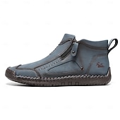 abordables Botines-Botas de senderismo de piel sintética de primera calidad para hombre: calzado resistente con cierre de cremallera para aventuras al aire libre y uso casual.