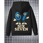 preiswerte Jungen 3D Lustiger Humor-Unisex Jungen 3D Grafik Lustiger Slang 67 Hoodie- und Jogginghosen-Set Sportanzug Jacke &amp; Hose Langarm Frühling Herbst Mode Lässig Komfort Kinder 4-12 Jahre Reissverschluss Mit Kapuze Outdoor Urlaub