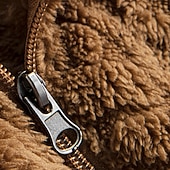 Недорогие Мужские куртки и пальто-Муж. Зимняя куртка Пальто тедди Повседневная куртка Отпуск Повседневные Сохраняет тепло Карман Флис Осень Зима Полотняное плетение Мода Уличный стиль Воротник-стойка Обычная Черный Цвет хаки Жакеты