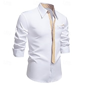 baratos Fantasias masculinas dos anos 1920-Loucos anos 20 Anos 20 Retro Vintage Blusa / Camisa Mafioso Padrinho Corte Justo Fantasia Homens Baile de Máscaras Traje de festa para noite Negócio / Cerimônia / Casamento Festa de Solteira Adulto