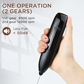 abordables appareils électroménagers-Mousseur à lait électrique portable rechargeable, 3 têtes, 3 vitesses, en acier inoxydable, avec affichage numérique LED, idéal pour le café au lait, les lattes, les cappuccinos et les matchas.