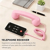 Недорогие Подарки-Ретро-телефонная трубка типа C, проводной приемник для смартфона, классическая телефонная гарнитура с микрофоном, шумоподавлением, Plug and Play для использования в офисе и дома