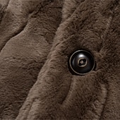 abordables Chaquetas y abrigos de hombre-Hombre Chaqueta de Invierno Abrigo de piel sintética Vacaciones Diario Mantiene abrigado Vellón Otoño Invierno Plano Moda Ropa de calle Diseño Largo Negro Marrón Chaquetas