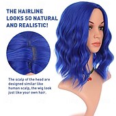 cheap Carnival Wigs-Carnival Wig 2026 Pink Black Blue Curly Bob Short Synthetic Festival Wig Mardi Gras Parade Cosplay Costume Hair for Women