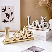 cheap Valentine's Day-Valentine's Day Decoration LOVE Letter Ornaments Decorative Handicrafts Made of Resin Material With Gold and Silver Foil Decoration on The Surface