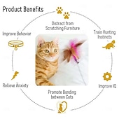 abordables Jouets pour chats-Colliers pour chats, jouets amusants et flexibles, baguette interactive avec clochette, clochette colorée pour jouer à l&#039;intérieur