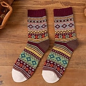 お買い得  メンズソックス-男性用 5ペア マルチパック ソックス ランニングソックス カジュアルソックス Multi Color カラー アーガイル柄 バケーション スポーツ 日常 ベーシック 温か生地 秋 冬 ファッション カジュアル