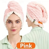 economico Gadget bagno-cuffia per capelli da donna con design a coda larga, autunno e inverno, extra large e spessa, asciugamano per capelli super assorbente ad asciugatura rapida, asciugamano per capelli in pile di