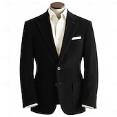 voordelige Blazer-Voor heren Corduroyjack Inkeping kraag Modieus Retro Klassiek Effen Blazer Zwart Geel Bordeaux Getailleerd Enkele rij knopen met twee knopen