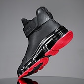 abordables Zapatillas Informales-Zapatillas deportivas rojas para hombre: elegantes y cómodas, con parte superior de malla y cámara de aire, perfectas para un look informal en vacaciones y fiestas navideñas.