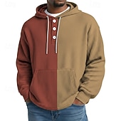economico felpe con cappuccio da uomo di base-Per uomo Felpa con cappuccio Maglione Blu Verde chiaro Rosa Blu Reale Viola Con Cappuccio Blocco di colori Tasca Sport &amp; Outdoor Casuale Quotidiano Stampa 3D Streetwear Abbigliamento Sportivo Casual
