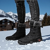 Χαμηλού Κόστους Χειμερινές και χιονισμένες μπότες-Ανδρικές αδιάβροχες μονωμένες χειμερινές μπότες - αντιολισθητικές ζεστές καπιτονέ μπότες χιονιού για υπαίθρια πεζοπορία και κρύο καιρό