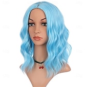 cheap Carnival Wigs-Carnival Wig 2026 Pink Black Blue Curly Bob Short Synthetic Festival Wig Mardi Gras Parade Cosplay Costume Hair for Women