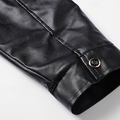 cheap Faux Leather Jackets-Men's Faux Leather Jacket Winter Jacket Fleece Jacket Casual Jacket Outdoor Casual Thermal Warm Pocket Fall Winter Plaid Streetwear Casual Hooded Regular Black Brown Jacket