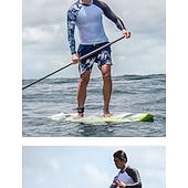 billige One Pieces Rash Guards-Herre Rash-guard Svømmeskjorte UPF50+ Hurtigtørkende Lettvekt Langermet Ikke-Klø Klær Badedrakt Surfing Strand Vannsport Svømming Lapper Sommer