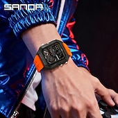 cheap Digital Watches-SANDA 6278 Brand Fashion Men's Electronic Watch Multifunction Alarm Clock Luminous Calendar Sports Digital Watches