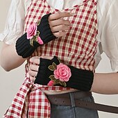  Dámské 1 pár Poloviční prsty / Pletené rukavice Aktivní / Šik ven Rukavice - Květiny Tisk