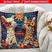 رخيصةأون الوسائد رمي محكم-غطاء وسادة من قماش الألبكة بألوان قوس قزح، طباعة مسطحة ثنائية الأبعاد، غطاء وسادة قصير ناعم من القطيفة، غطاء وسادة مزخرف لغرفة المعيشة والأريكة، ديكور منزلي، 18 × 18 بوصة