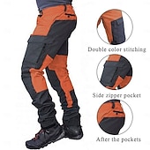 cheap Cargo Pants-Men's Cargo Pants Cargo Trousers Combat Trousers Hiking Pants Buttons Multi Pocket Elastic Cuff Color Block Comfort Quick Dry Casual Daily Holiday Sports Fashion Purple Orange