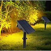 cheap Landscape Lights-Solar Color Changing Spot Lights Outdoor, Waterproof Solar Lights, Multicolor RGB Landscape Spotlight for Garden Yard Driveway Lawn Patio Pathway Christmas Decorations